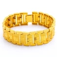 thumbnail image 1 of Fashion Male Bracelet Braslet Chunky 19MM 14K Yellow Gold Embossing Chain Link Bracelet For Men Jewelry Pulseira Masculine, 1 of 5