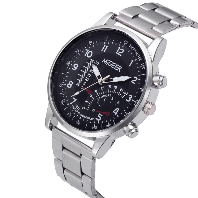 Fashion Man Design Stainless Steel Analog Alloy Quartz Wrist Watch All