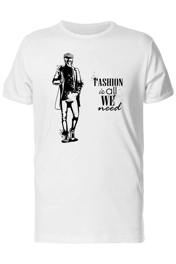 Fashion Man Sketch T-Shirt Men -Image by Shutterstock, Male Large