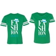 thumbnail image 1 of Fashion Man Woman Matching Couple Cotton Jerseys (Men Green / Women Green) (Men S / Women XL), 1 of 3