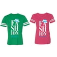 thumbnail image 1 of Fashion Man Woman Matching Couple Cotton Jerseys (Men Green / Women Pink) (Men XXXL / Women XXL), 1 of 3