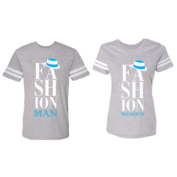 Fashion Man Woman Matching Couple Cotton Jerseys (Men Heather / Women Heather) (Men XXL / Women XXL)