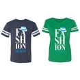 thumbnail image 1 of Fashion Man Woman Matching Couple Cotton Jerseys (Men Navy / Women Green) (Men S / Women XL), 1 of 3