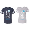 thumbnail image 1 of Fashion Man Woman Matching Couple Cotton Jerseys (Men Navy / Women Heather) (Men S / Women XXL), 1 of 3
