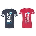 thumbnail image 1 of Fashion Man Woman Matching Couple Cotton Jerseys (Men Navy / Women Red) (Men S / Women L), 1 of 3