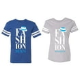 thumbnail image 1 of Fashion Man Woman Matching Couple Cotton Jerseys (Men Royal / Women Heather) (Men L / Women L), 1 of 3