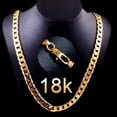 thumbnail image 1 of Fashion Men 18K Gold Necklace Cuban Chain Necklace For Men Jewelry Gifts, 1 of 8