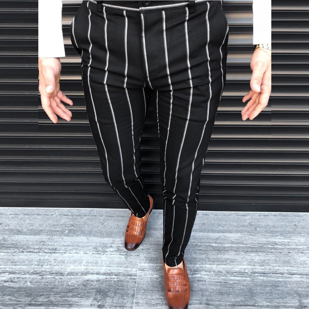 Angelico - Light Gray Chalk Stripe - Side Tabs Trousers For Men