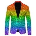 thumbnail image 1 of JIKNTTR Fashion Men Coats Classic Outdoor Sequin Suit Printed Pocket Lapel Button Leisure Dailywear Comfy Jacket Casual Breathable Overcoat, 1 of 2