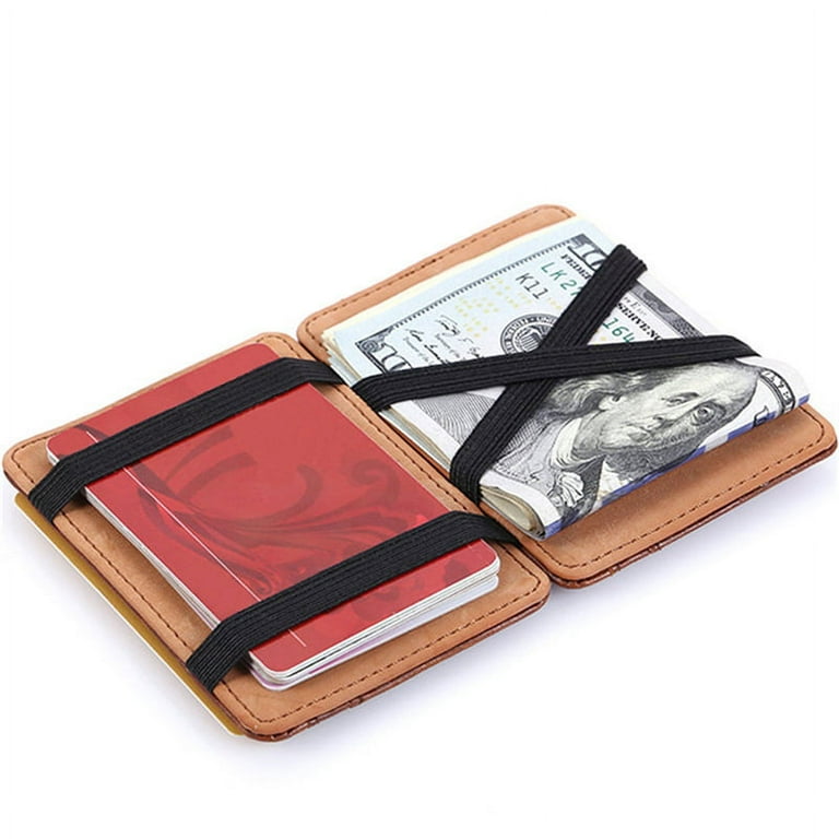 Fashion Men Leather Magic Wallet Ultra Thin Short Money Cash Card Holder Purse Walmart