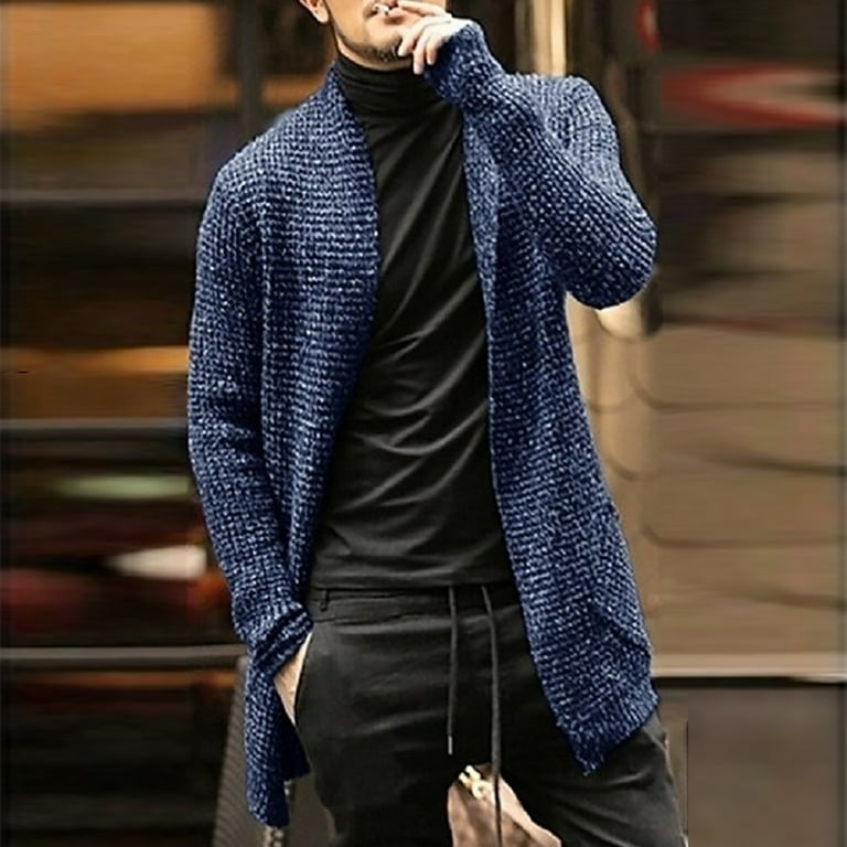 Fashion Cardigan Men Fashion Men Long Sleeve Knit Pocket