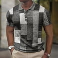 thumbnail image 1 of Fashion Men'S Polo Striped Plaid Print Vintage Men'S Clothing High-Quality Top Street Casual Short Sleeved Loose Oversized Shirt, 1 of 6
