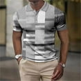 thumbnail image 1 of Fashion Men'S Polo Striped Plaid Print Vintage Men'S Clothing High-Quality Top Street Casual Short Sleeved Loose Oversized Shirt, 1 of 6