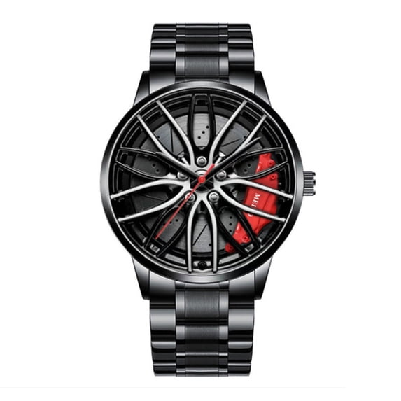 Fashion Men Sports Watches 3d Car Wheel Stainless Steel Band Wrist Watch Men's Quartz Watch Men's Watches