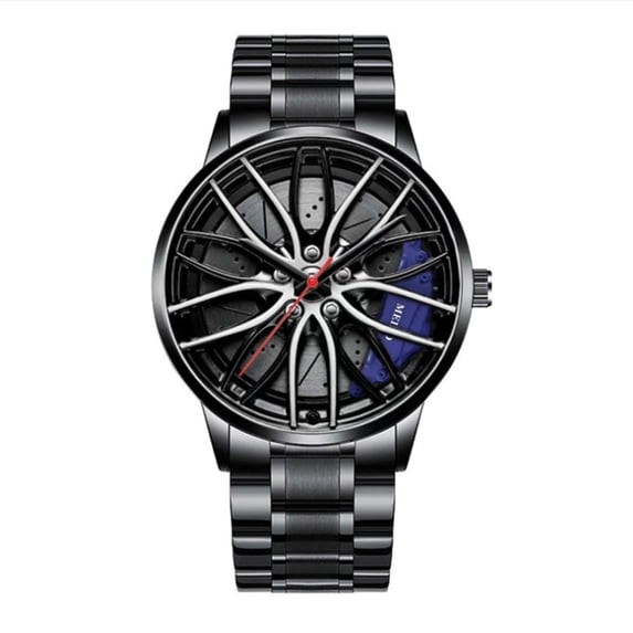 Fashion Men Sports Watches 3d Car Wheel Stainless Steel Band Wrist Watch Men's Quartz Watch Men's Watches