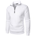 thumbnail image 1 of Fashion Men Sweatshirt Quarter Zip Pullover Lightweight 3/4 Zip Pullover Long Sleeve Fall Winter Sweaters White M, 1 of 4
