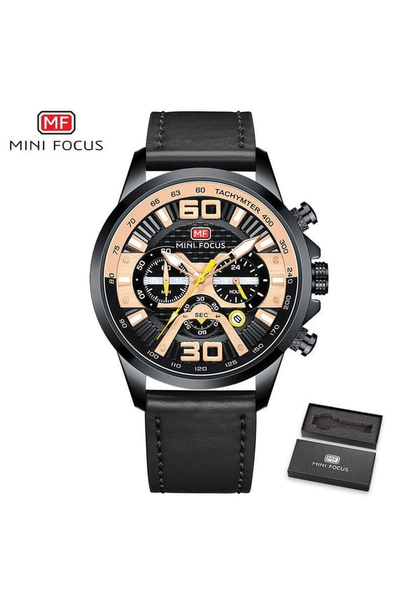 Fashion Men Watches Blue Leather Strap Multifunction Sub-Dials Chronograph Sport Waterproof Quartz Wristwatch Relogio Masculino