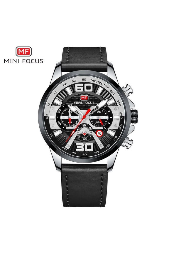 Fashion Men Watches Blue Leather Strap Multifunction Sub-Dials Chronograph Sport Waterproof Quartz Wristwatch Relogio Masculino