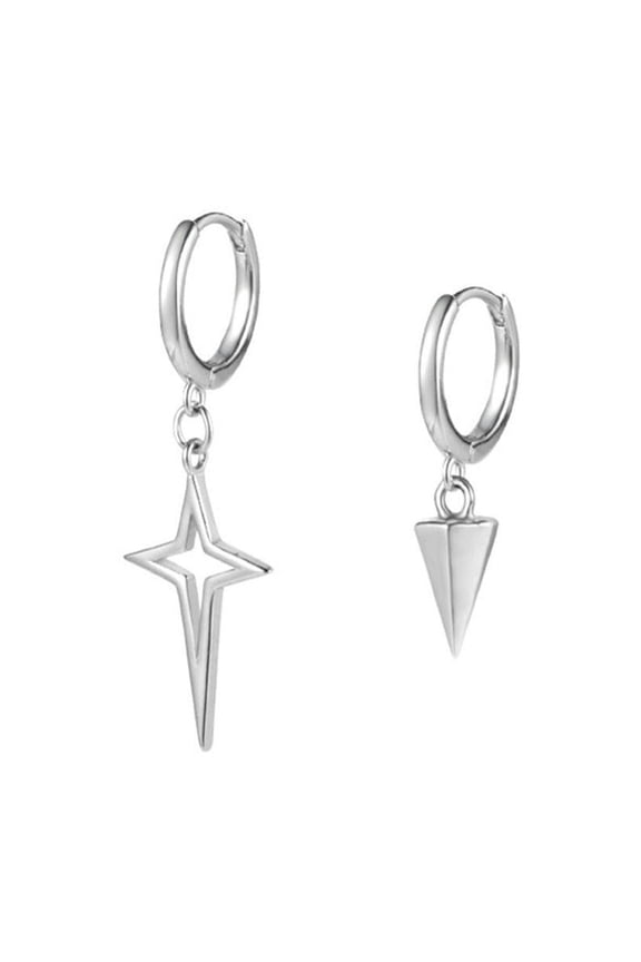 Fashion Men Women Metal Hoop Cross Drop Dangle Ear Studs Earring Party