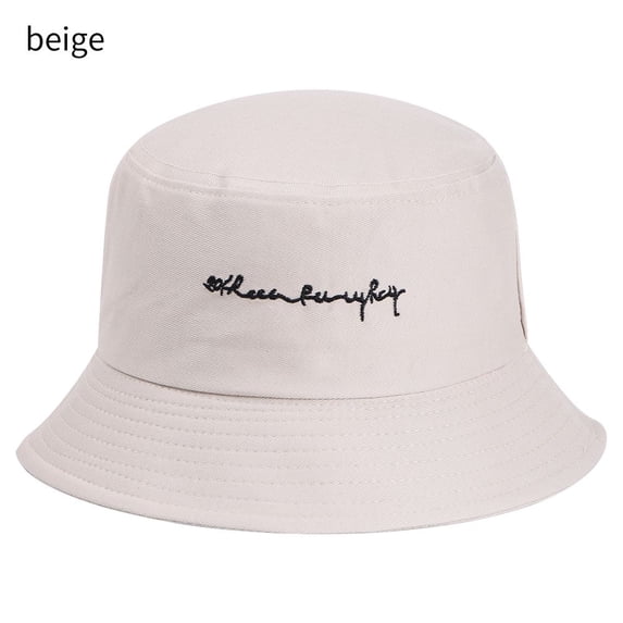 Fashion Men Women Summer Letters Print Bucket Hats Sun Hat Embroidery Cap Fisherman Hat BEIGE
