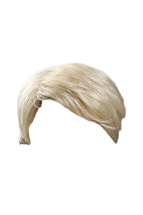 Fashion Men’s Blonde Short Hair Wig with Side Swept Bangs, Natural Look, Easy to Style for Confident Appearance