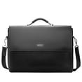 thumbnail image 1 of Fashion Men's Briefcase Business Portfolio Men's bag Messenger Bag male Shoulder Bag leather bag luxury bag laptop bag (Black,40x30x7.5 cm), 1 of 7
