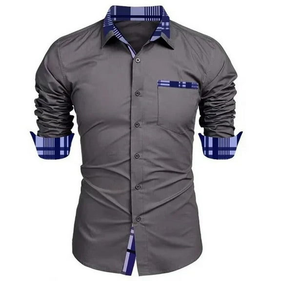 Fashion Menâs Business Long Sleeve Shirt Cardigan 3D Digital Print Polyester/Spandex All Seasons Comfortable Multiple Sizes Versatile for Work & Casual