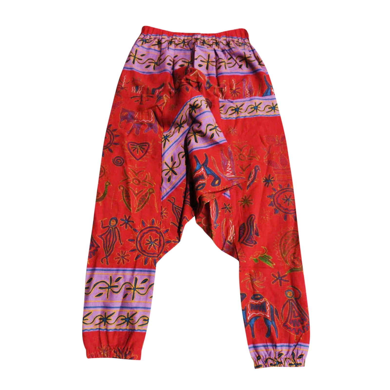 Fashion Men's Casual Pants Summer Long Harem Pants Colorblocking