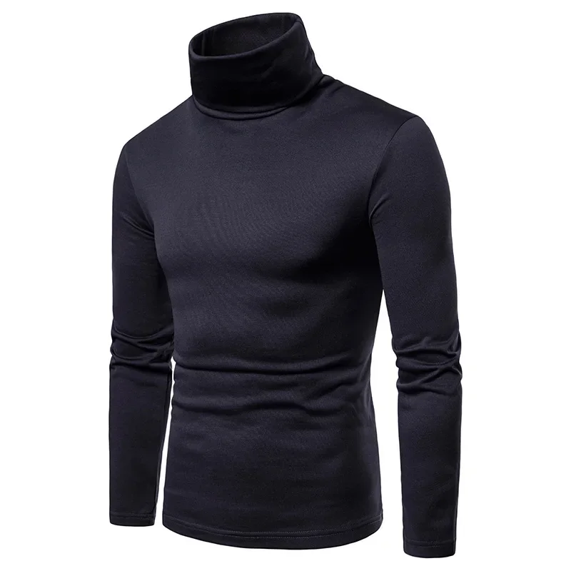 Fashion Men's Casual Slim Fit Basic Turtleneck Knitted Sweater High