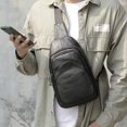 thumbnail image 1 of Fashion Men's Chest Leather Messenger Bag,9053Black, 1 of 2