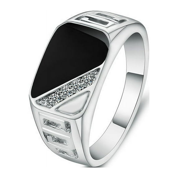 Fashion Men's Classic Square Alloy Oil Ring