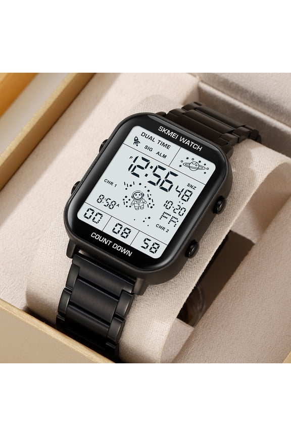 Fashion Men's Digital Watch Back Light Display Sport Multifunctional Square Electronic Watches LED Digital reloj hombre