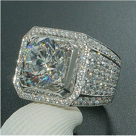 Fashion Men's Full Diamond Micro-inlaid Zircon Finger Ring