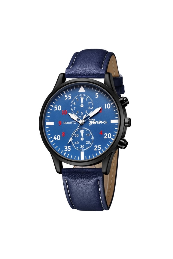 Fashion Men's Leather Military Alloy Analog Quartz Wrist Watch Business Watches, Xinsrenus Under $5! Fashion Men's Leather Military Alloy