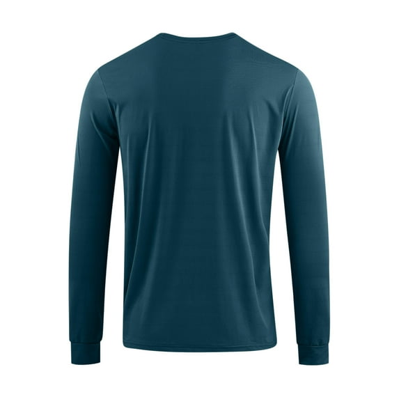 Fashion Men's Long Sleeve Shirts Crewneck Solid Color Casual Sports Basic Pullover Shirt XL-5XL