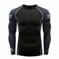 Fashion Men's Long Sleeve Yoga Fitness Print Casual TShirt Sport Top