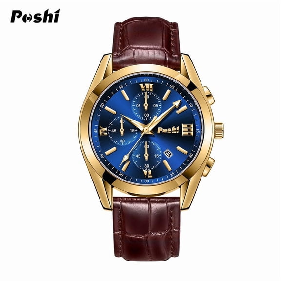 Fashion Men's Quartz Watch High-end Business Waterproof Watch Genuine Leather Strap Men's Business Watch Wristwatch for Men