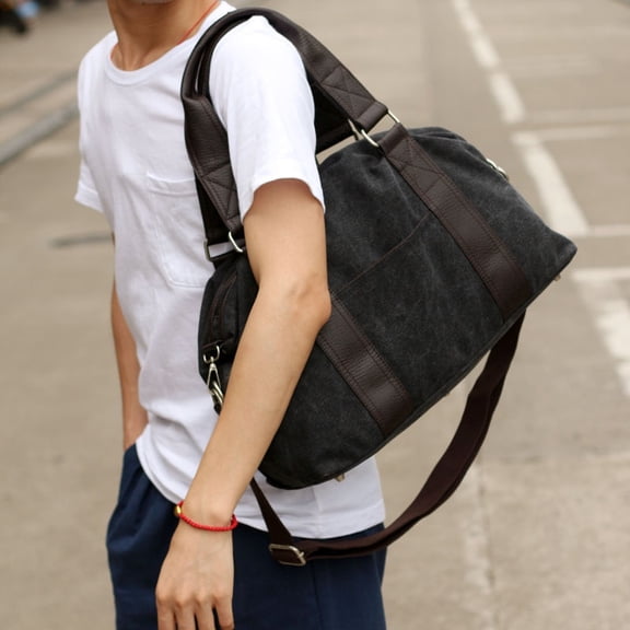 Fashion Men's Retro Canvas Out Luggage Business Travel Handbag,Khaki