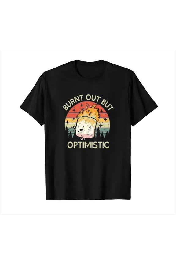 Fashion Men's T-Shirts Cartoon Camping Campfire Casual Tee