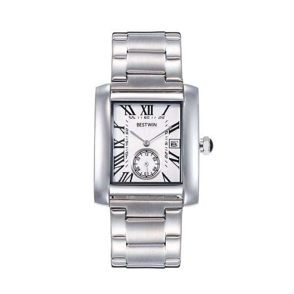 Fashion Men's Watch Classic Square Two-Hand Quartz Watch Business Trend Steel Band Men's Watch