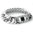 thumbnail image 1 of Fashion Mens Curb Cuban Heavy Chain Link Bracelet 13/16/19/21mm Stainless Steel, 1 of 4