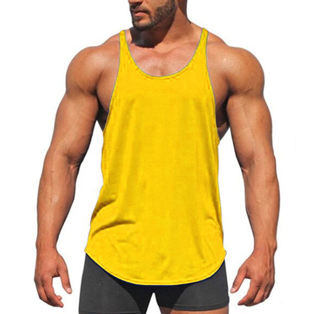 Fashion Mens Gym Vest Bodybuilding Muscle Stringer Plain Tank Top