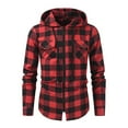 thumbnail image 1 of Fashion Mens Hooded Lumberjack Padded Shirt Lined Thick Jacket Work Shirt Plaid, 1 of 10