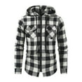 thumbnail image 1 of Fashion Mens Hooded Lumberjack Padded Shirt Lined Thick Jacket Work Shirt Plaid, 1 of 11