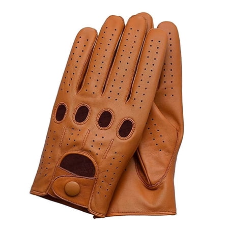 Fashion Mens Leather Gloves Full Finger Breathable Non Unlined Slip Driving Gloves New Male Mitten ,Secure Grip