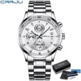 thumbnail image 1 of Fashion Mens Watch CRRJU Luxury  Stainless Steel Quartz Watch for Men Business Chronograph Waterproof Watches relogio masculino, 1 of 5