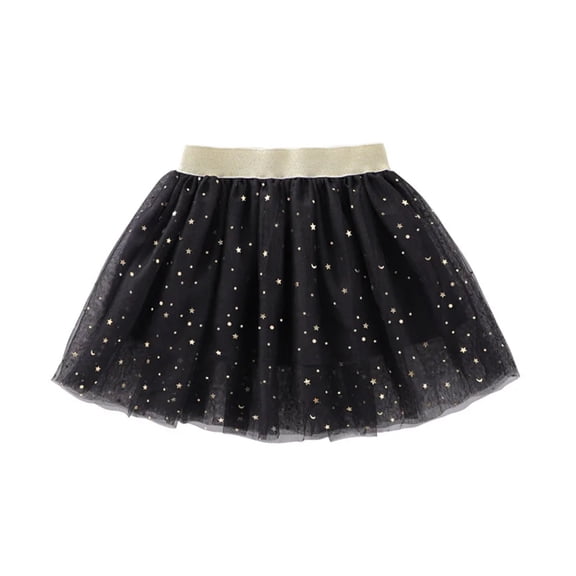 Fashion Mesh Miniskirts Girls Princess Stars Glitter Dance Ballet Tutu Sequin Party Girl Skirt Elastic Clothes