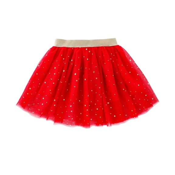 Fashion Mesh Miniskirts Girls Princess Stars Glitter Dance Ballet Tutu Sequin Party Girl Skirt Elastic Clothes