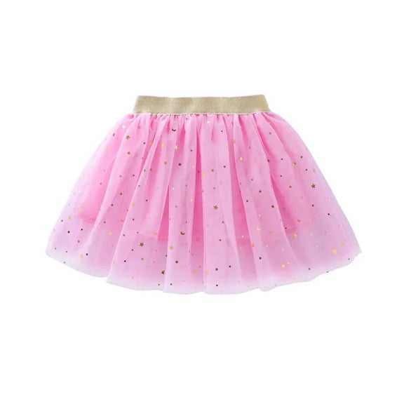 Fashion Mesh Miniskirts Girls Princess Stars Glitter Dance Ballet Tutu Sequin Party Girl Skirt Elastic Clothes