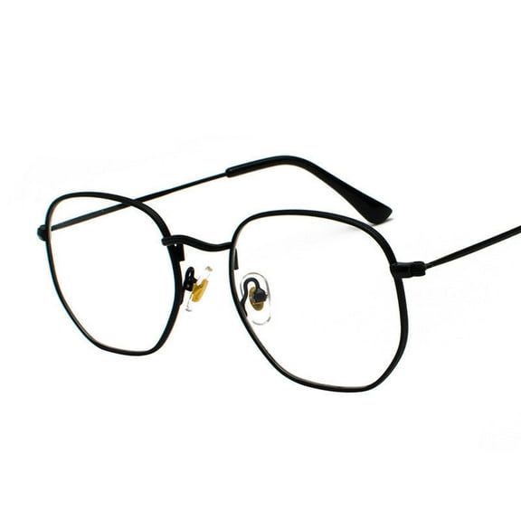 Metal Frame Fashion Glasses with 99 Percent Visible Light Transmission PC Lenses UV400 Protection Personality Eyewear